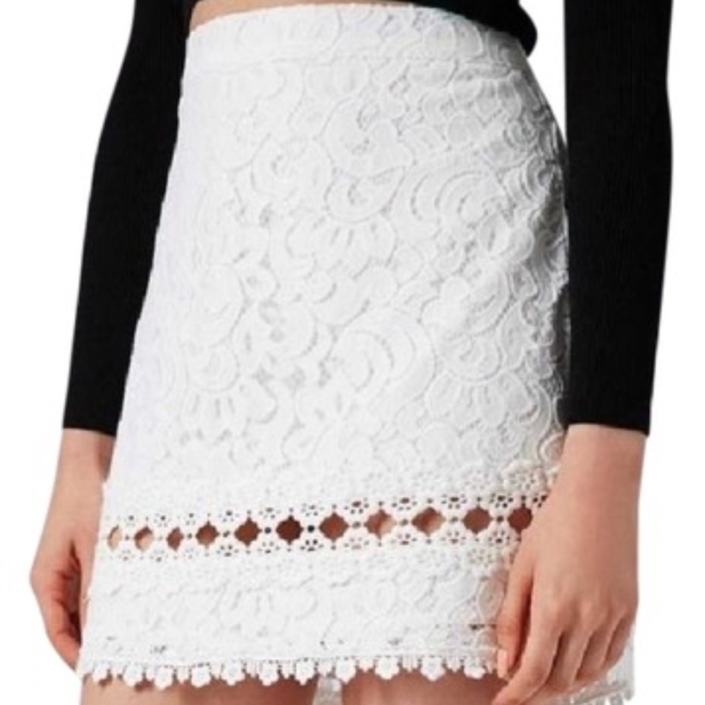 Black Topshop Petite Crochet Skirt